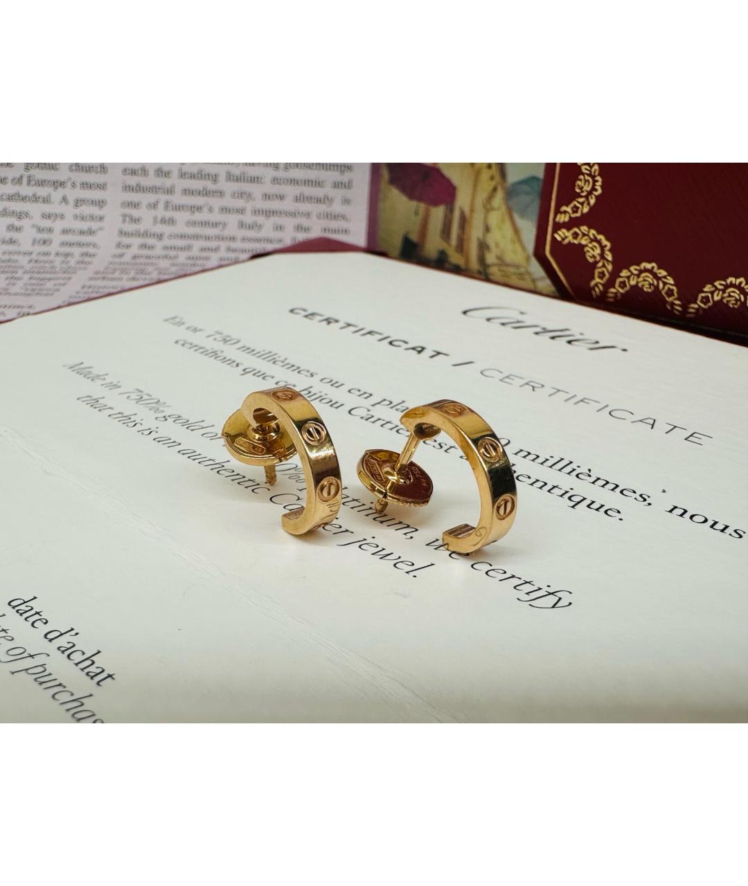 CARTIER Золотые серьги из розового золота, фото 9