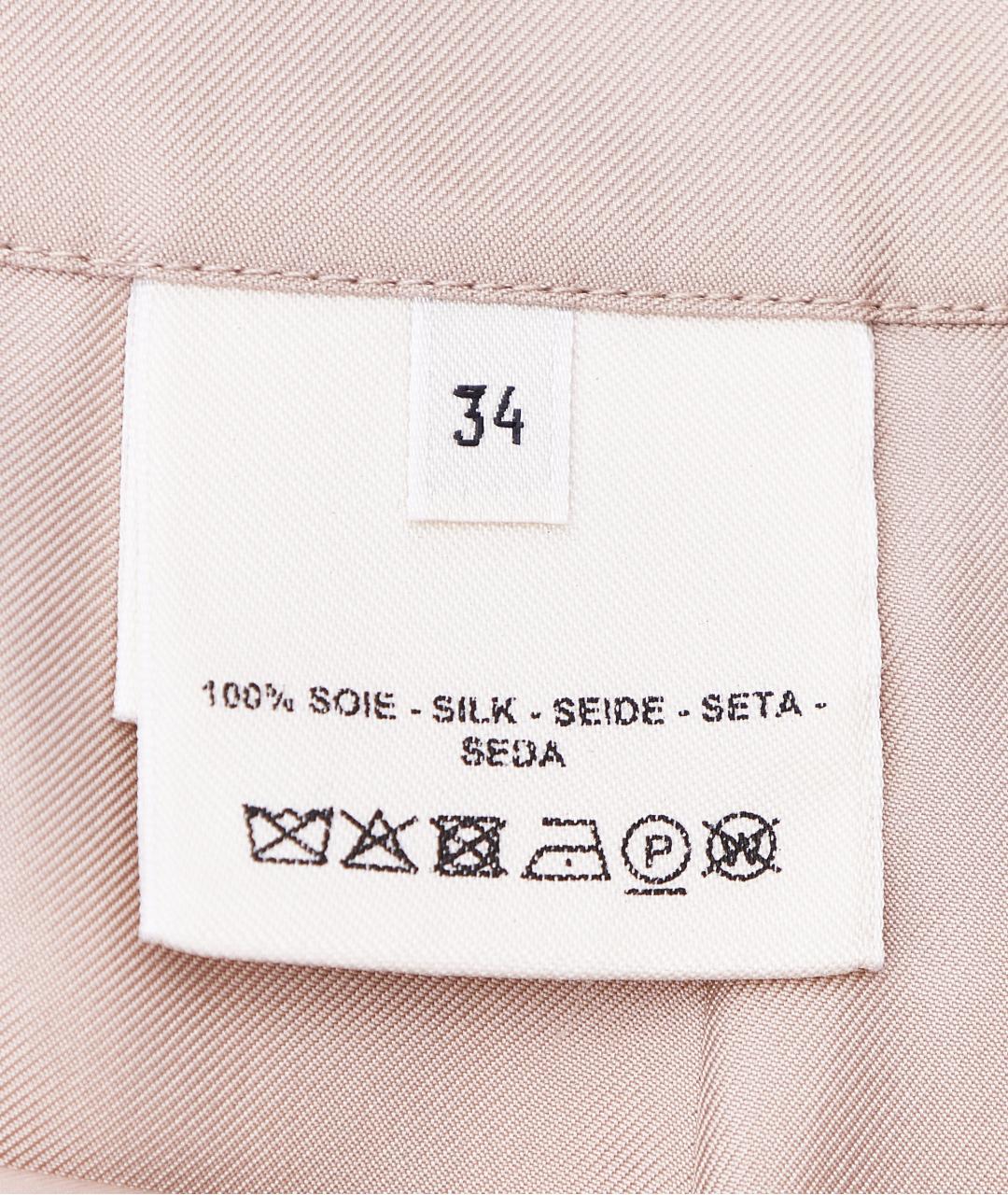 HERMES Бежевый шелковый костюм с юбками, фото 4