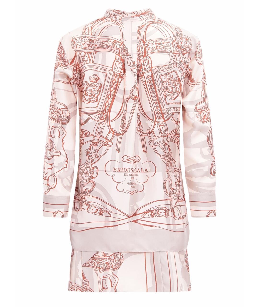 HERMES Бежевый шелковый костюм с юбками, фото 2