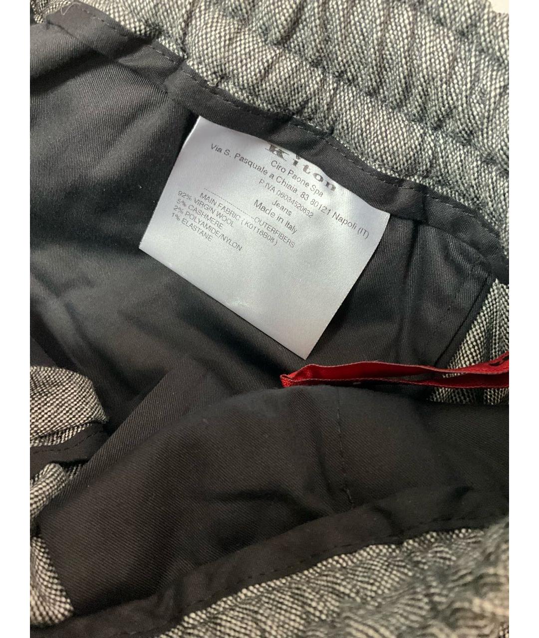 KITON Серые шерстяные повседневные брюки, фото 7