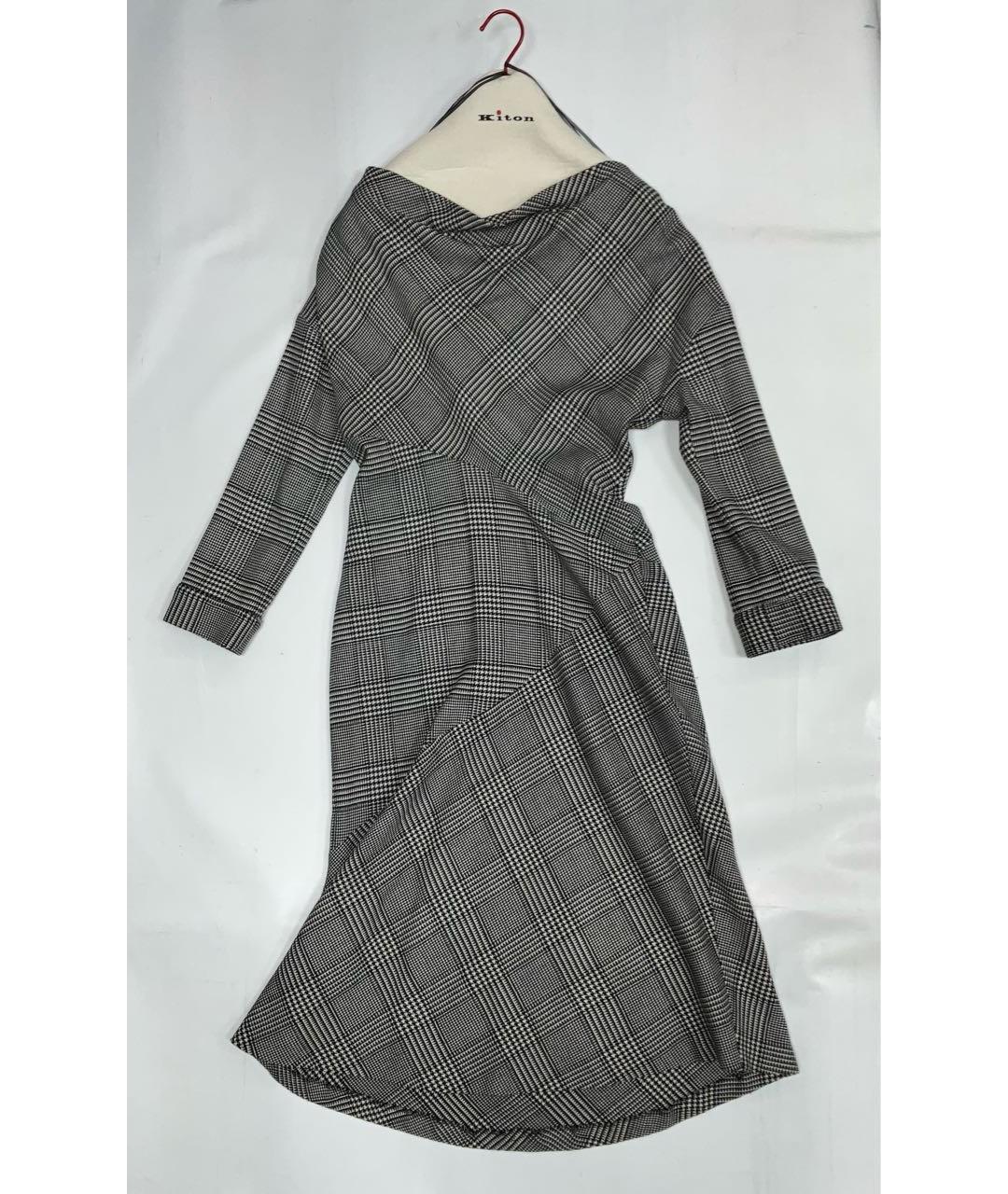 KITON Серое шерстяное повседневное платье, фото 7