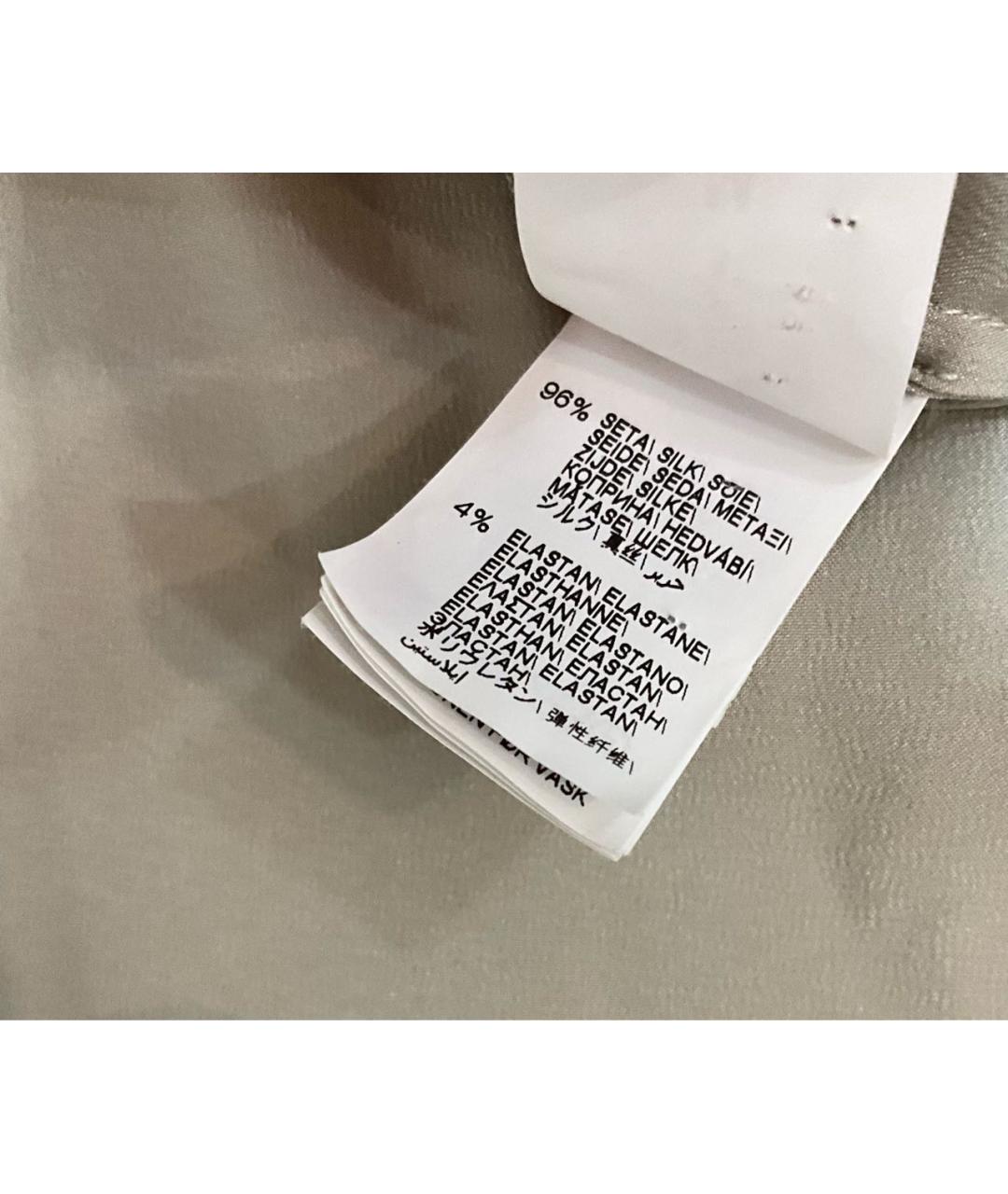 BRUNELLO CUCINELLI Бежевая шелковая рубашка, фото 7