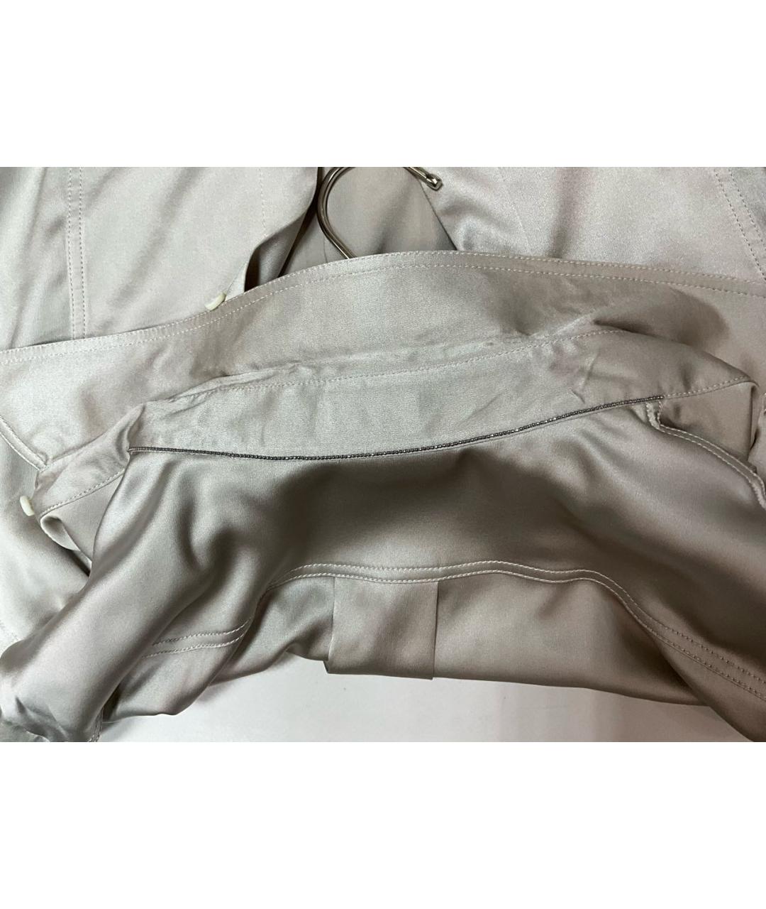 BRUNELLO CUCINELLI Бежевая шелковая рубашка, фото 3