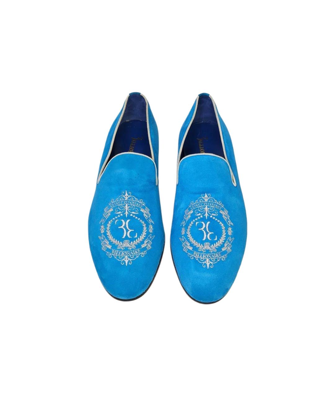 BILLIONAIRE Голубые замшевые лоферы, фото 2