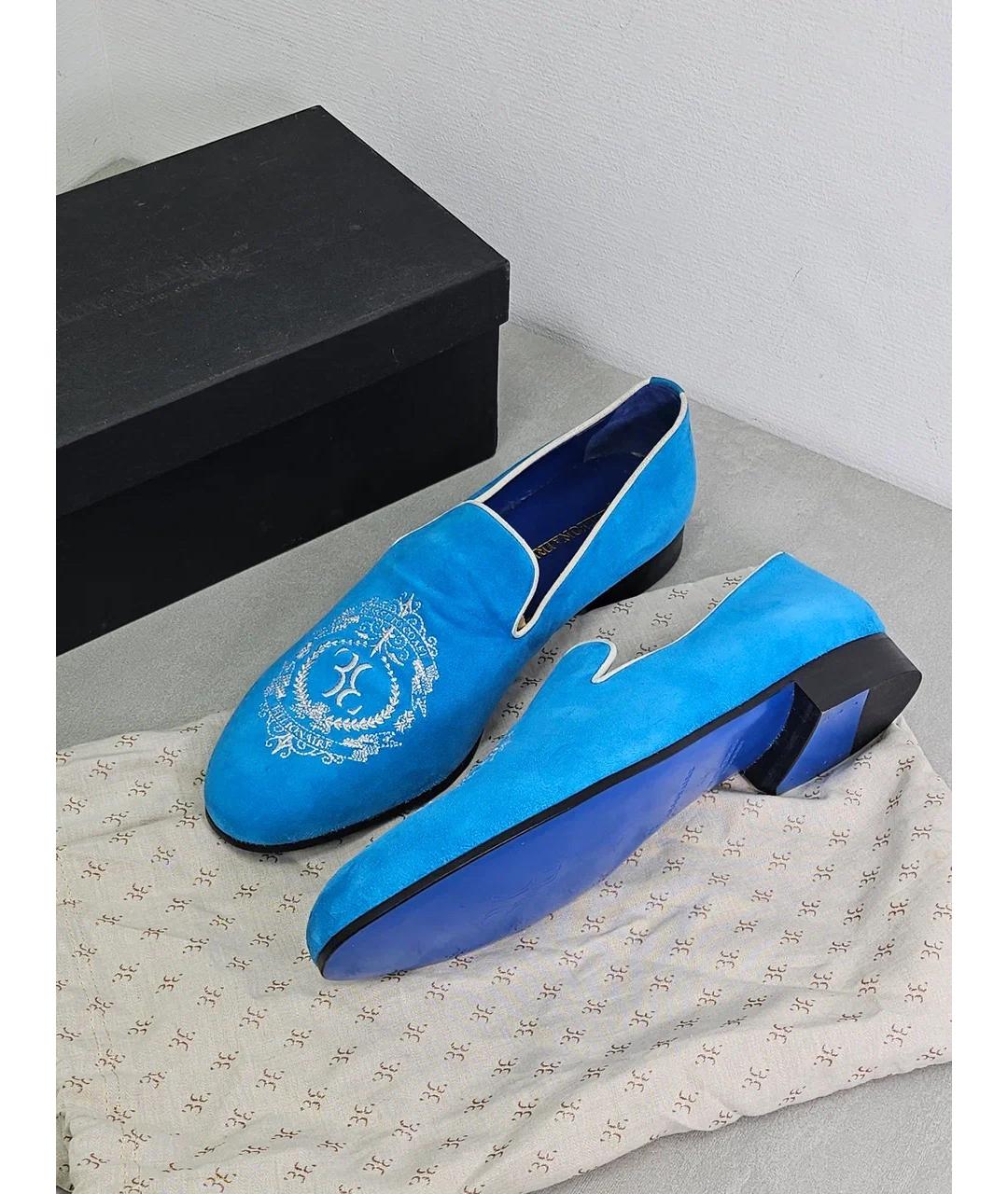 BILLIONAIRE Голубые замшевые лоферы, фото 8