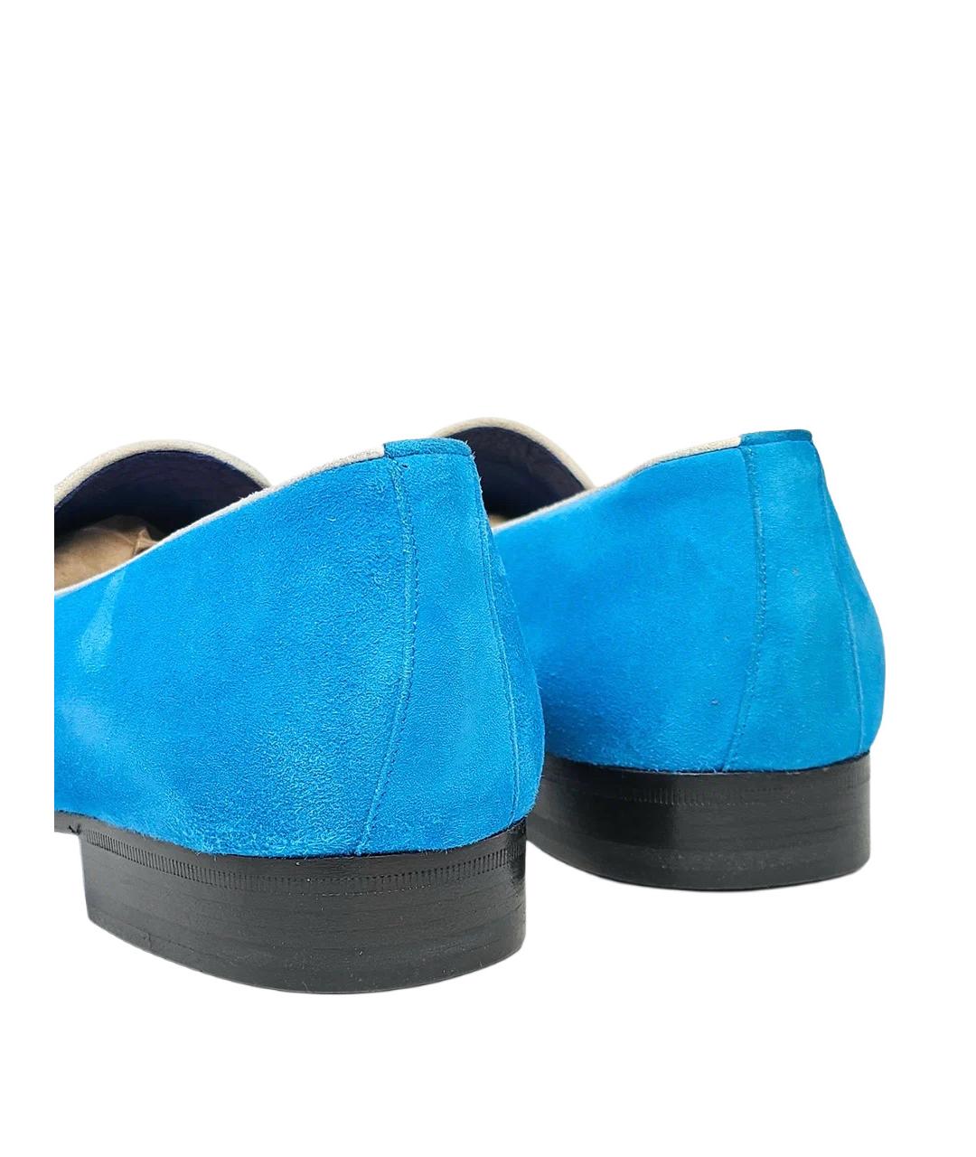 BILLIONAIRE Голубые замшевые лоферы, фото 6