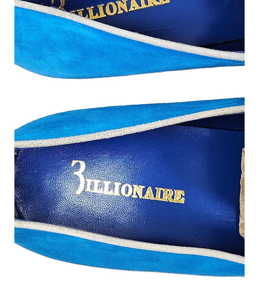 BILLIONAIRE Голубые замшевые лоферы, фото 7
