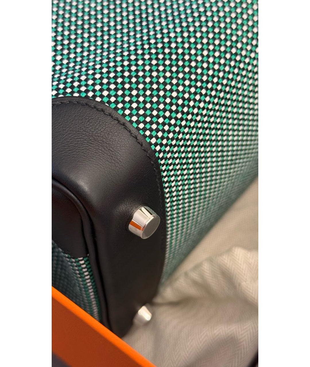 HERMES Черная кожаная сумка с короткими ручками, фото 5