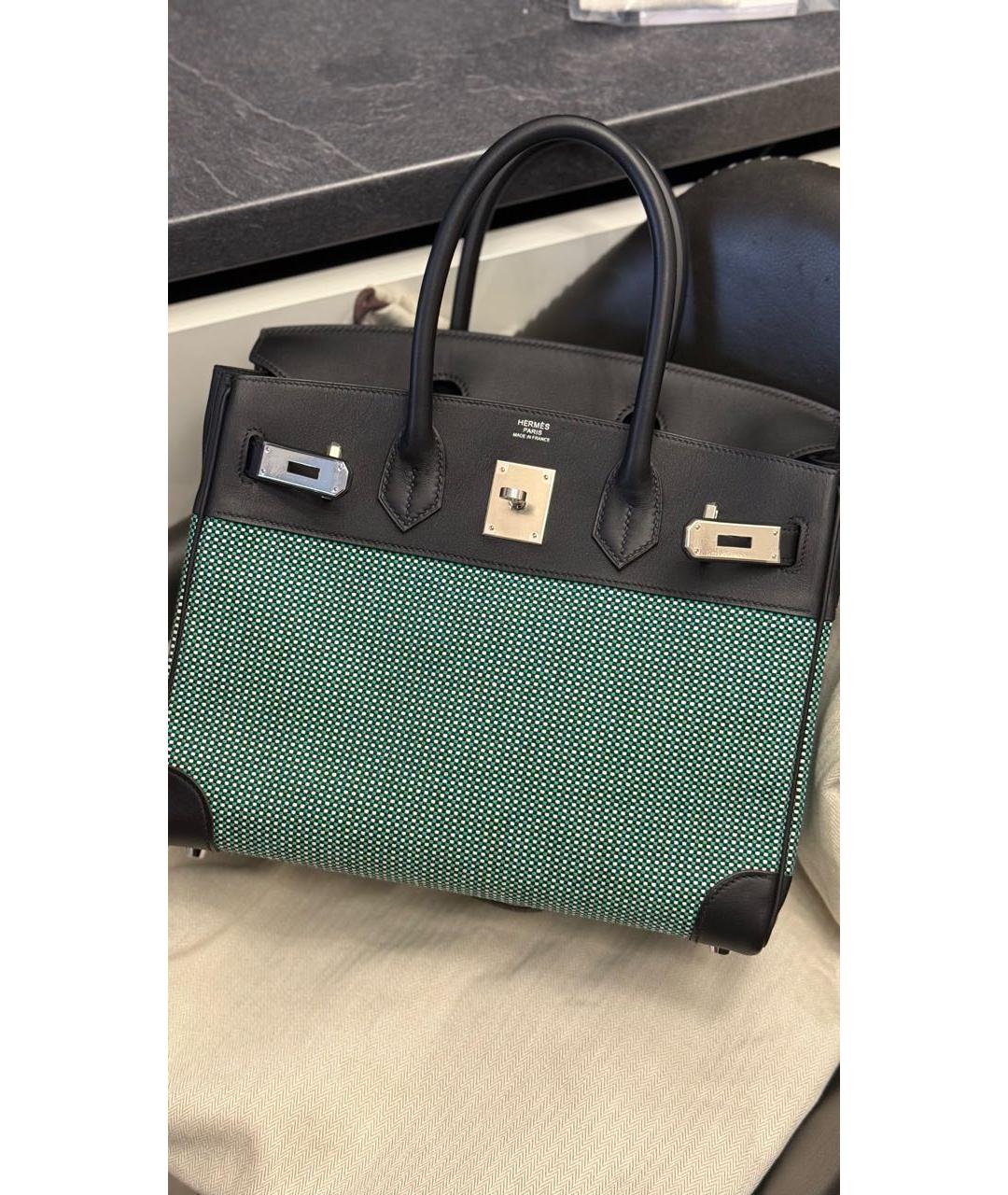 HERMES Черная кожаная сумка с короткими ручками, фото 2