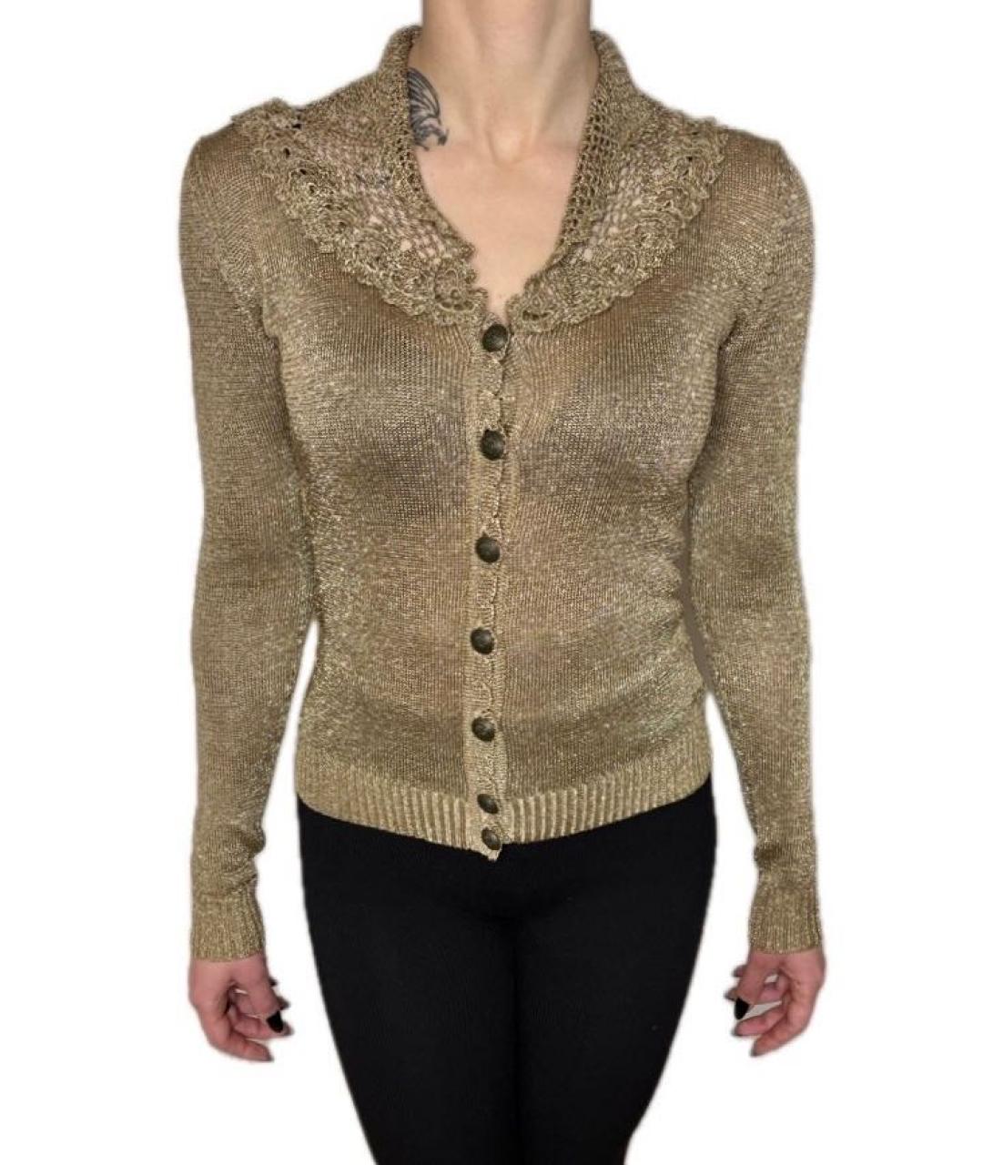 DOLCE&GABBANA Золотой ацетатный кардиган, фото 2