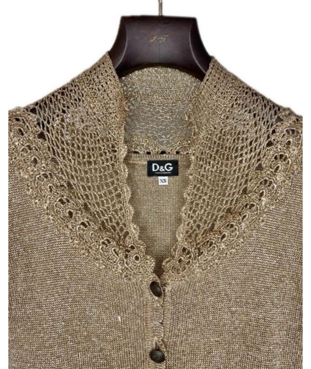 DOLCE&GABBANA Золотой ацетатный кардиган, фото 3