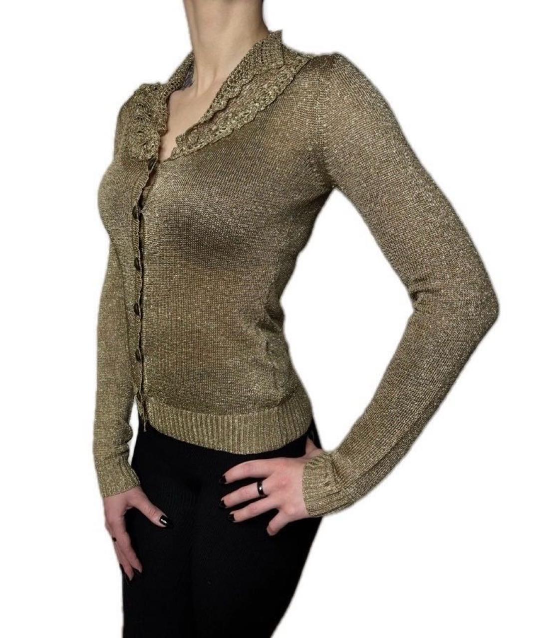 DOLCE&GABBANA Золотой ацетатный кардиган, фото 5