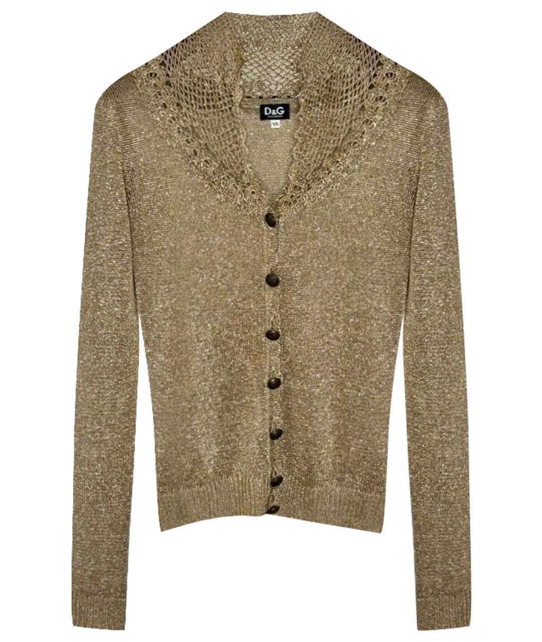 DOLCE&GABBANA Золотой ацетатный кардиган, фото 1