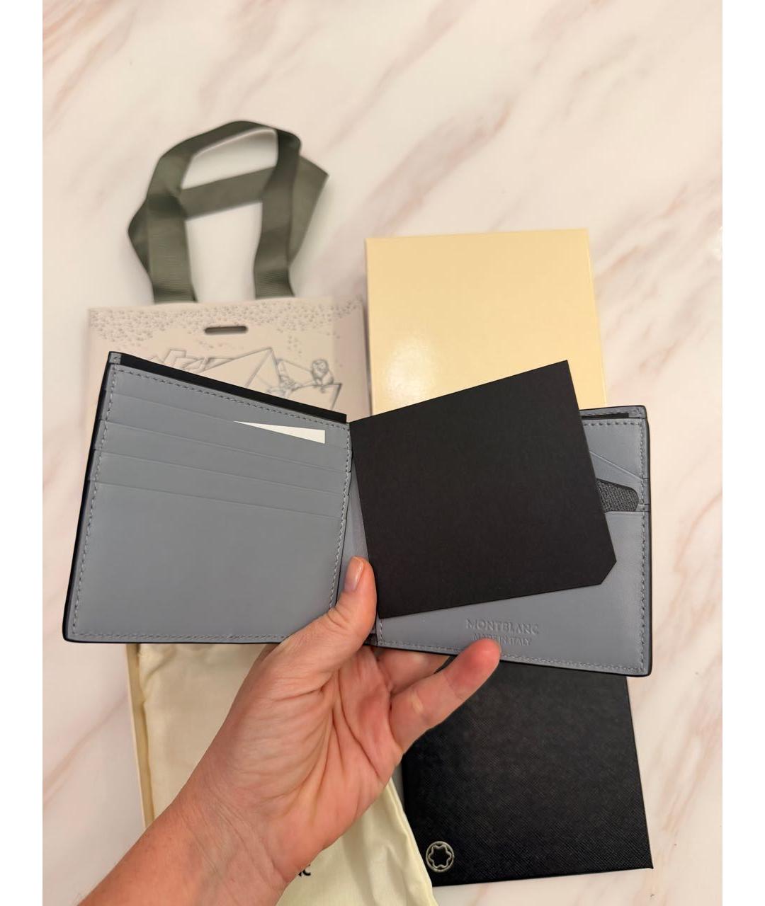 MONTBLANC Серый кожаный кошелек, фото 4