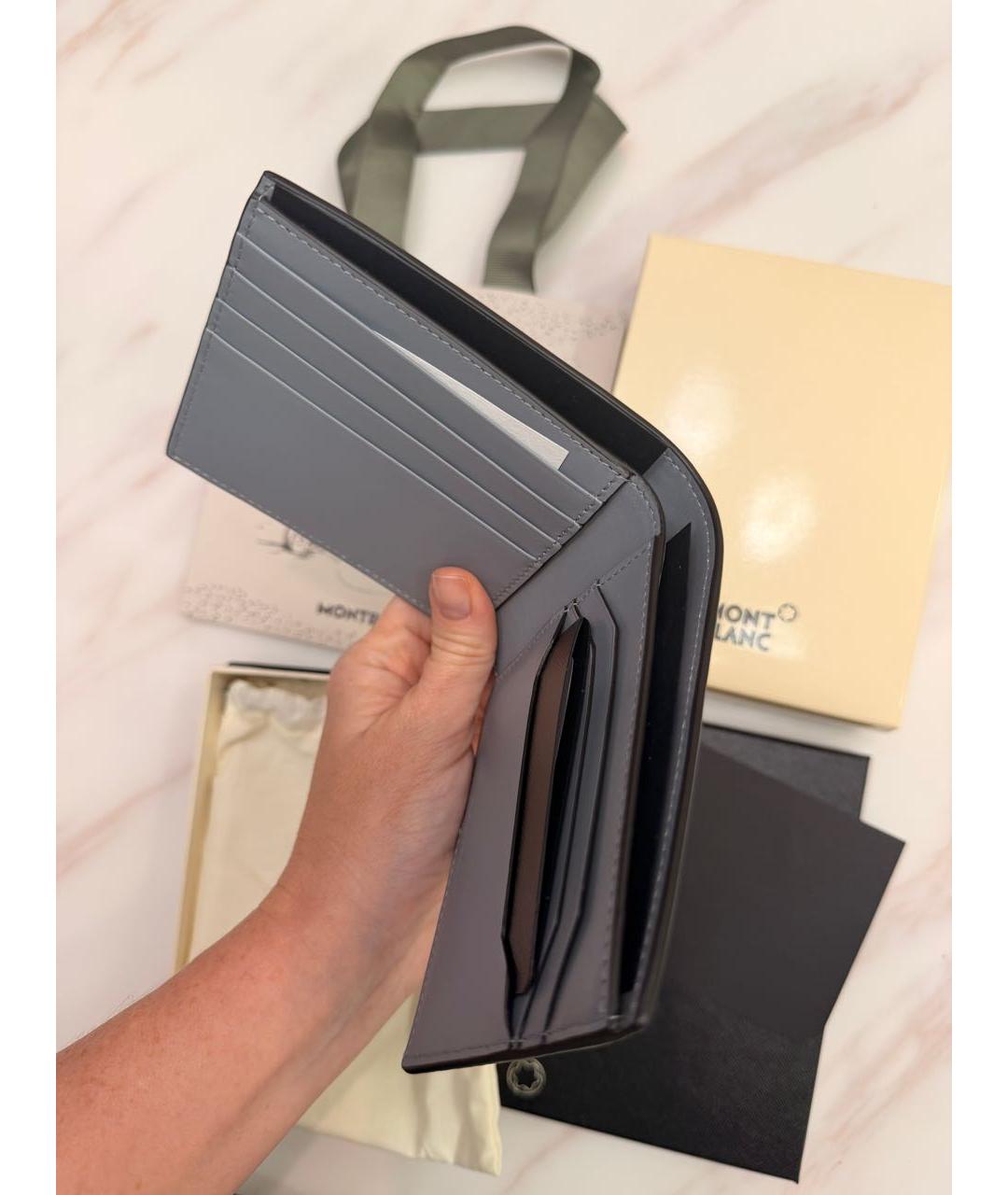 MONTBLANC Серый кожаный кошелек, фото 3