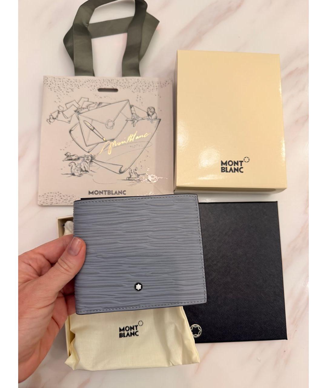 MONTBLANC Серый кожаный кошелек, фото 6