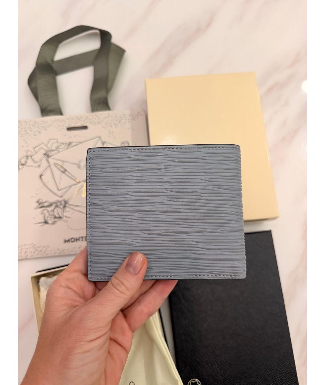 MONTBLANC Серый кожаный кошелек, фото 5
