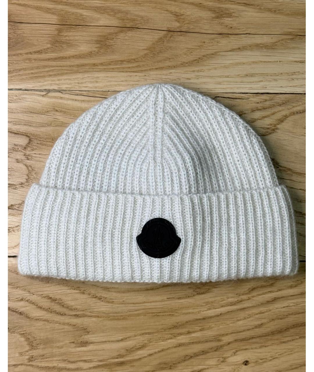 MONCLER Белая шерстяная шапка, фото 6