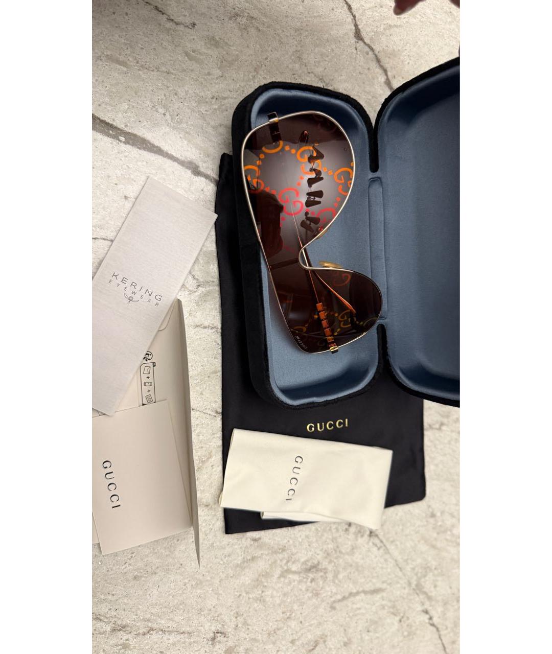 GUCCI Мульти металлические солнцезащитные очки, фото 6