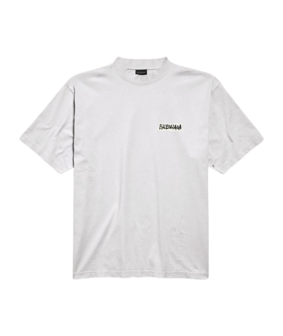 BALENCIAGA Белая хлопковая футболка, фото 1