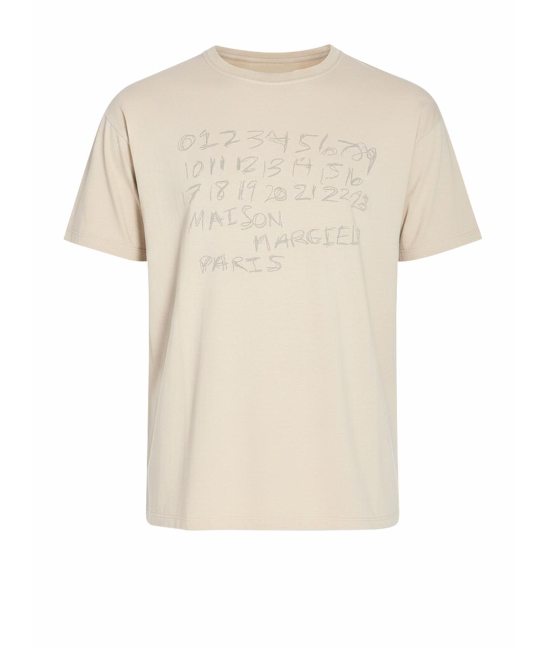 MAISON MARGIELA Бежевая хлопковая футболка, фото 1