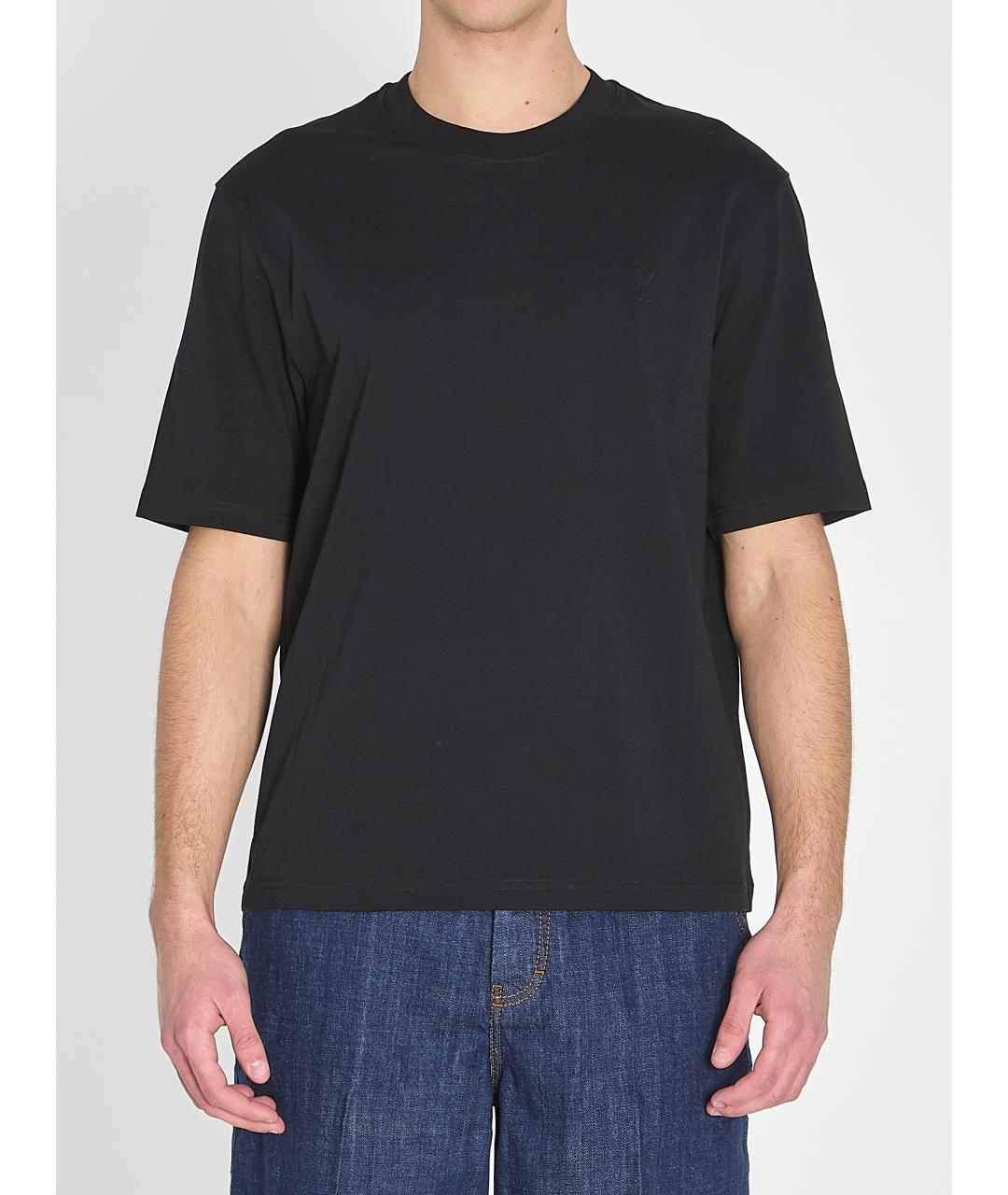 Ami Paris Черная хлопковая футболка, фото 2