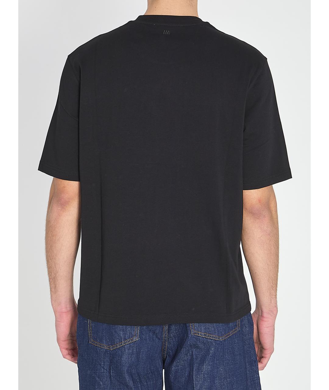 Ami Paris Черная хлопковая футболка, фото 5