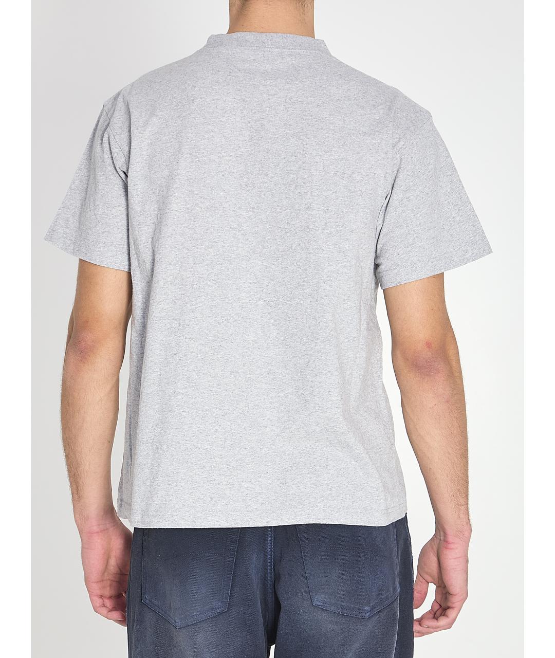 BALENCIAGA Серая хлопковая футболка, фото 5