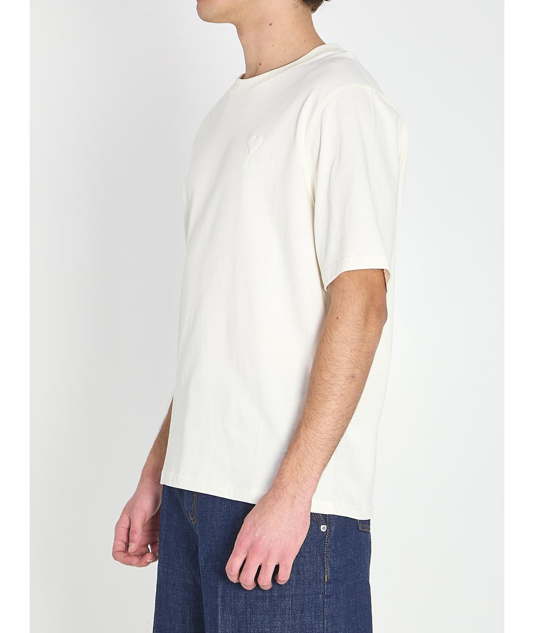 Ami Paris Бежевая хлопковая футболка, фото 3