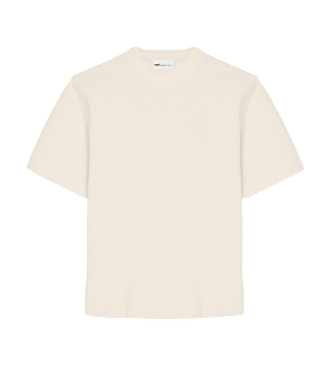 Ami Paris Бежевая хлопковая футболка, фото 1