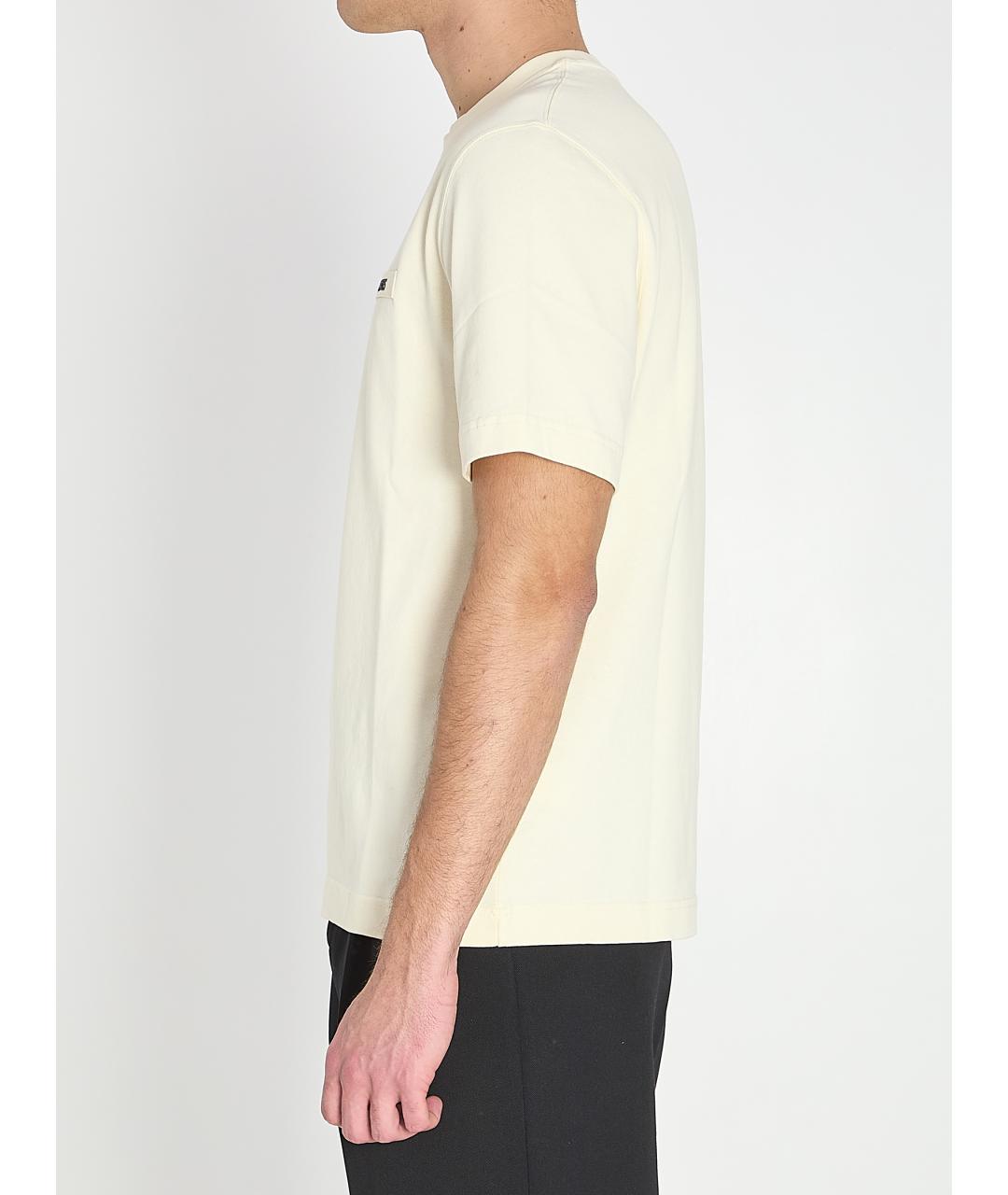 JACQUEMUS Бежевая хлопковая футболка, фото 4