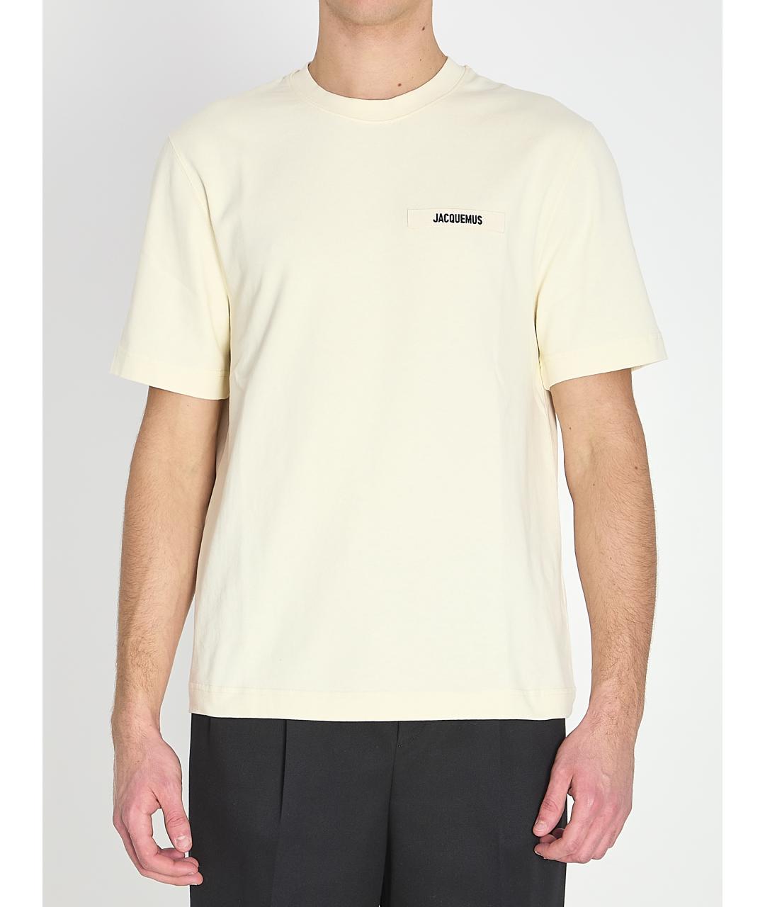 JACQUEMUS Бежевая хлопковая футболка, фото 2