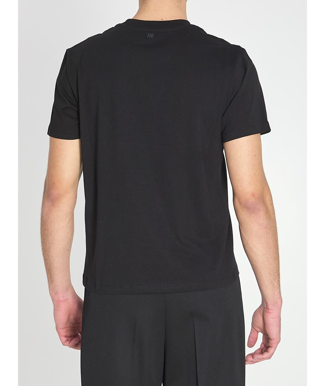 Ami Paris Черная хлопковая футболка, фото 5