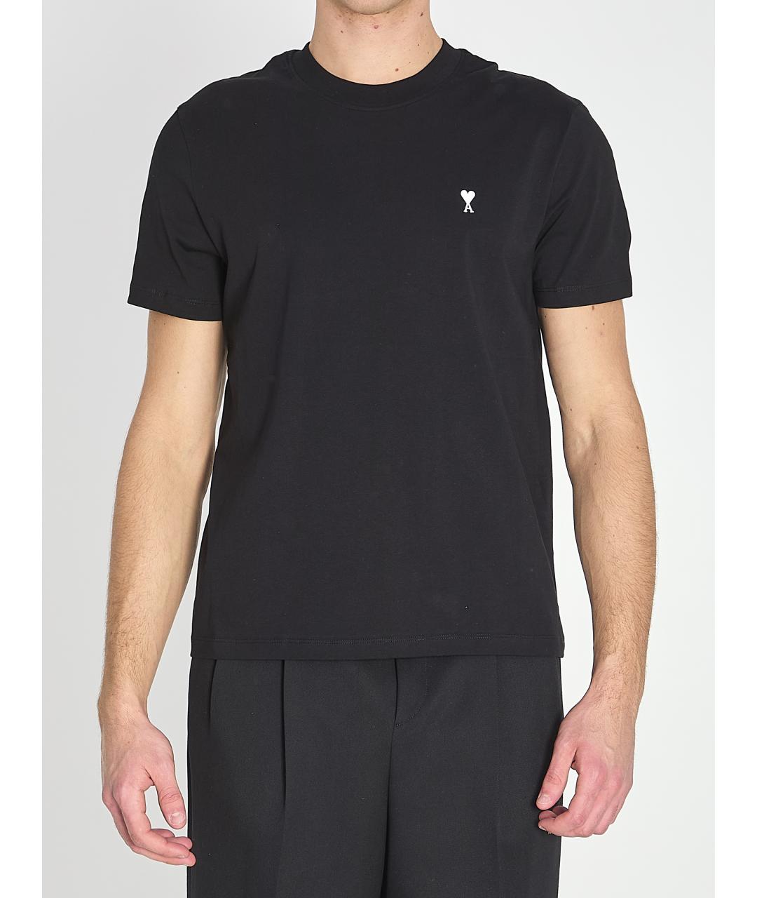 Ami Paris Черная хлопковая футболка, фото 2