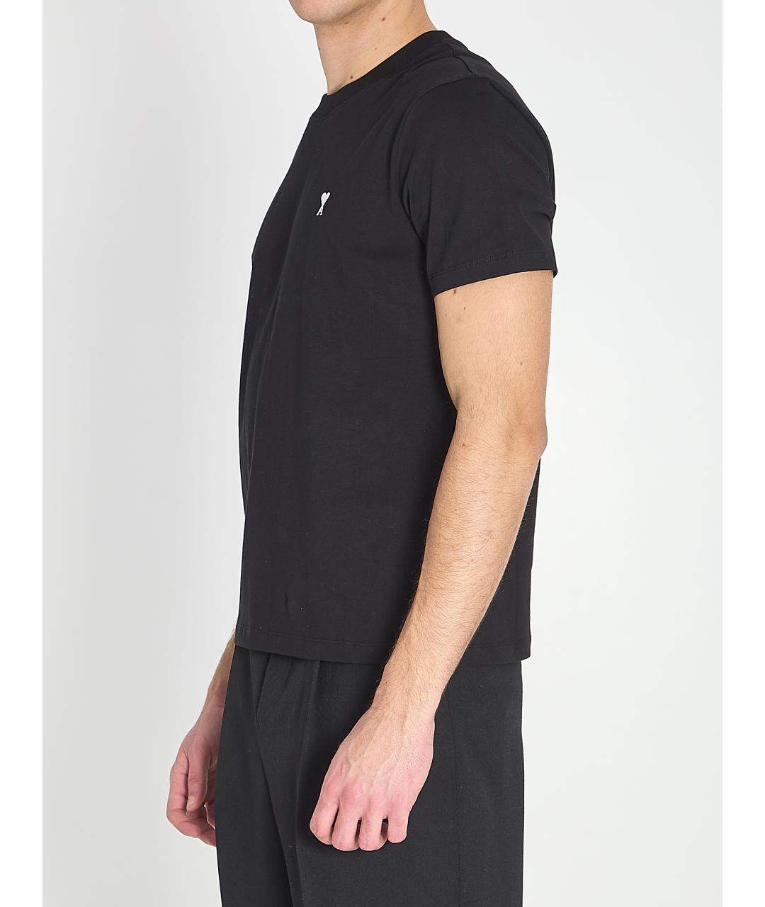 Ami Paris Черная хлопковая футболка, фото 3