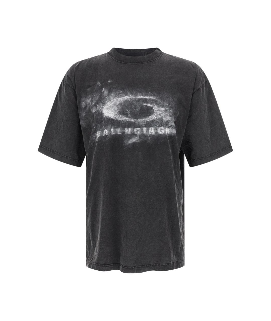 BALENCIAGA Черная хлопковая футболка, фото 1