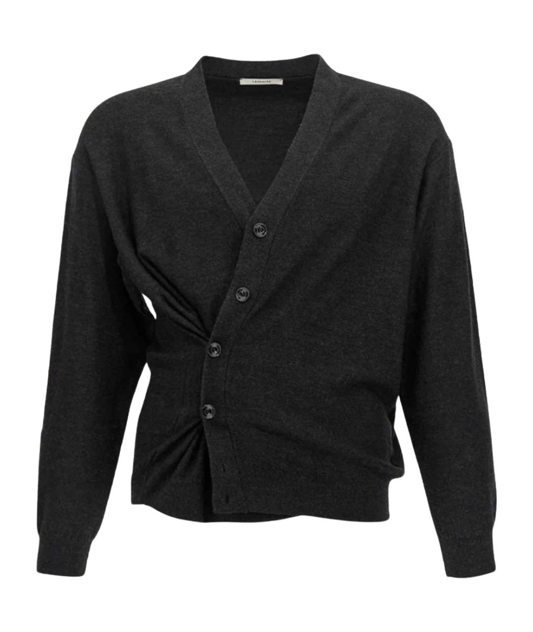 LEMAIRE Черный шерстяной кардиган, фото 1