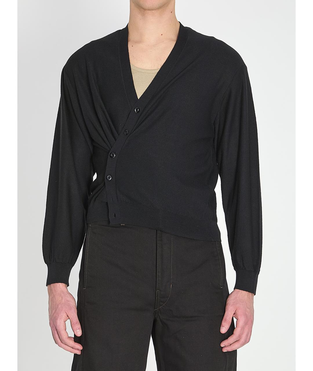 LEMAIRE Черный шерстяной кардиган, фото 2