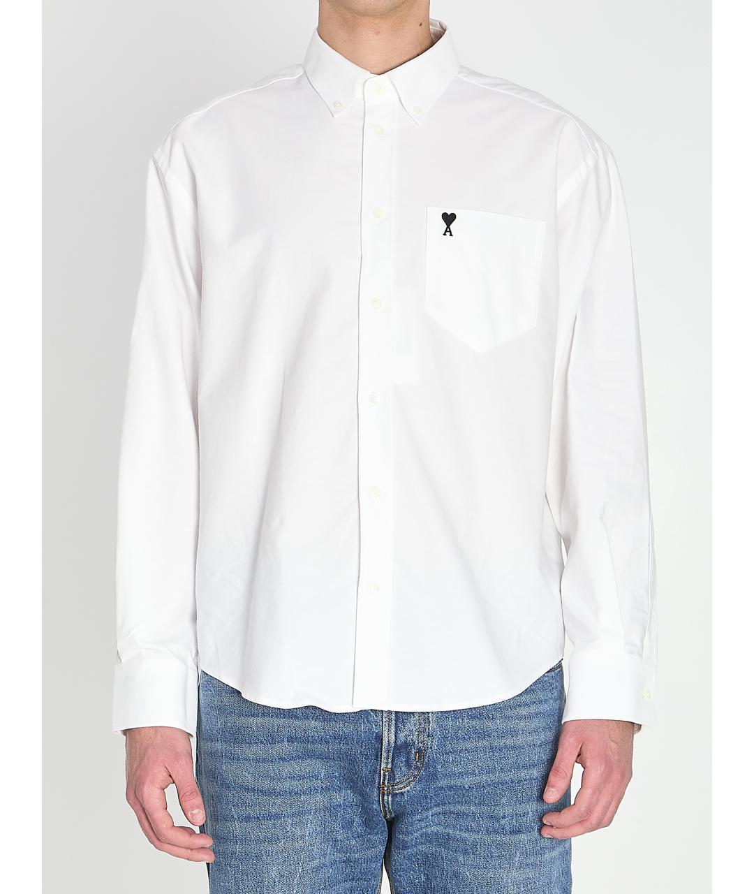 Ami Paris Белая хлопковая кэжуал рубашка, фото 2