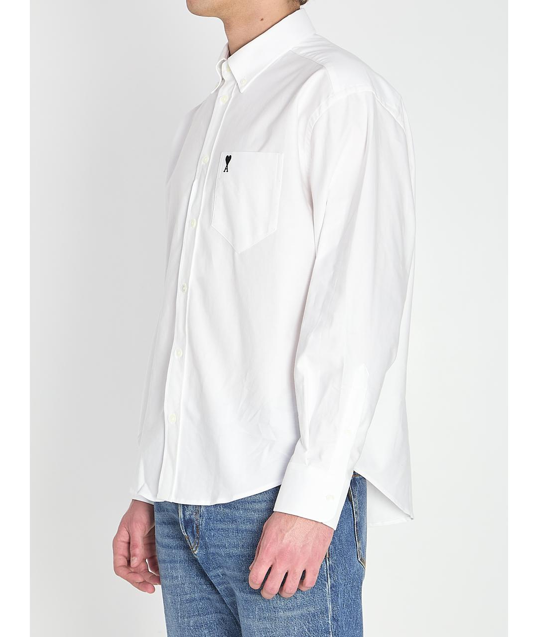 Ami Paris Белая хлопковая кэжуал рубашка, фото 3