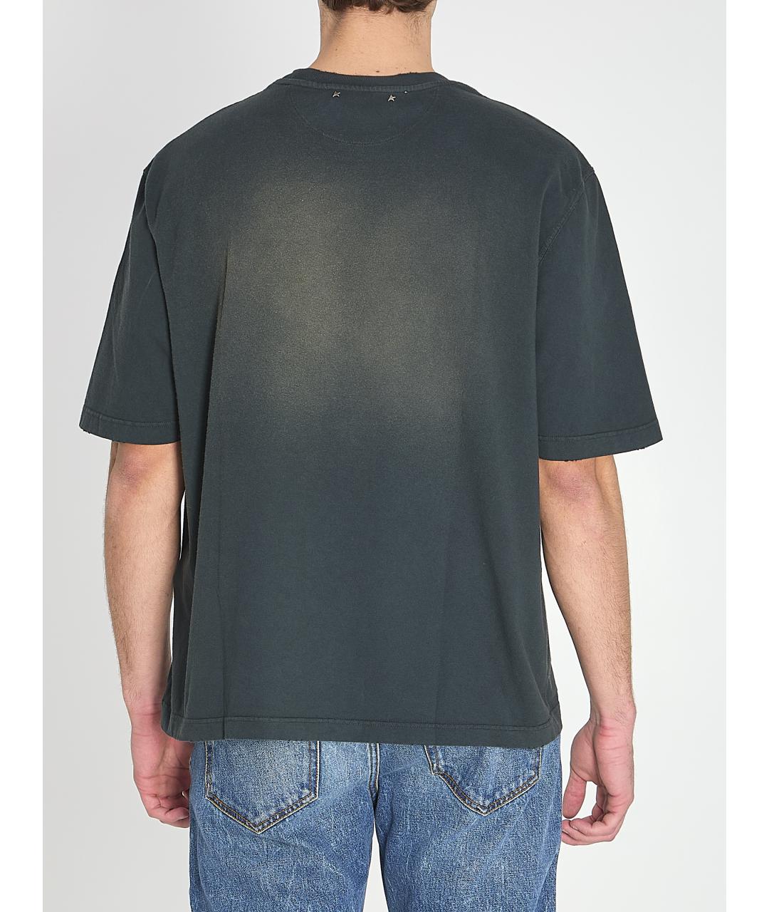 GOLDEN GOOSE DELUXE BRAND Черная хлопковая футболка, фото 5