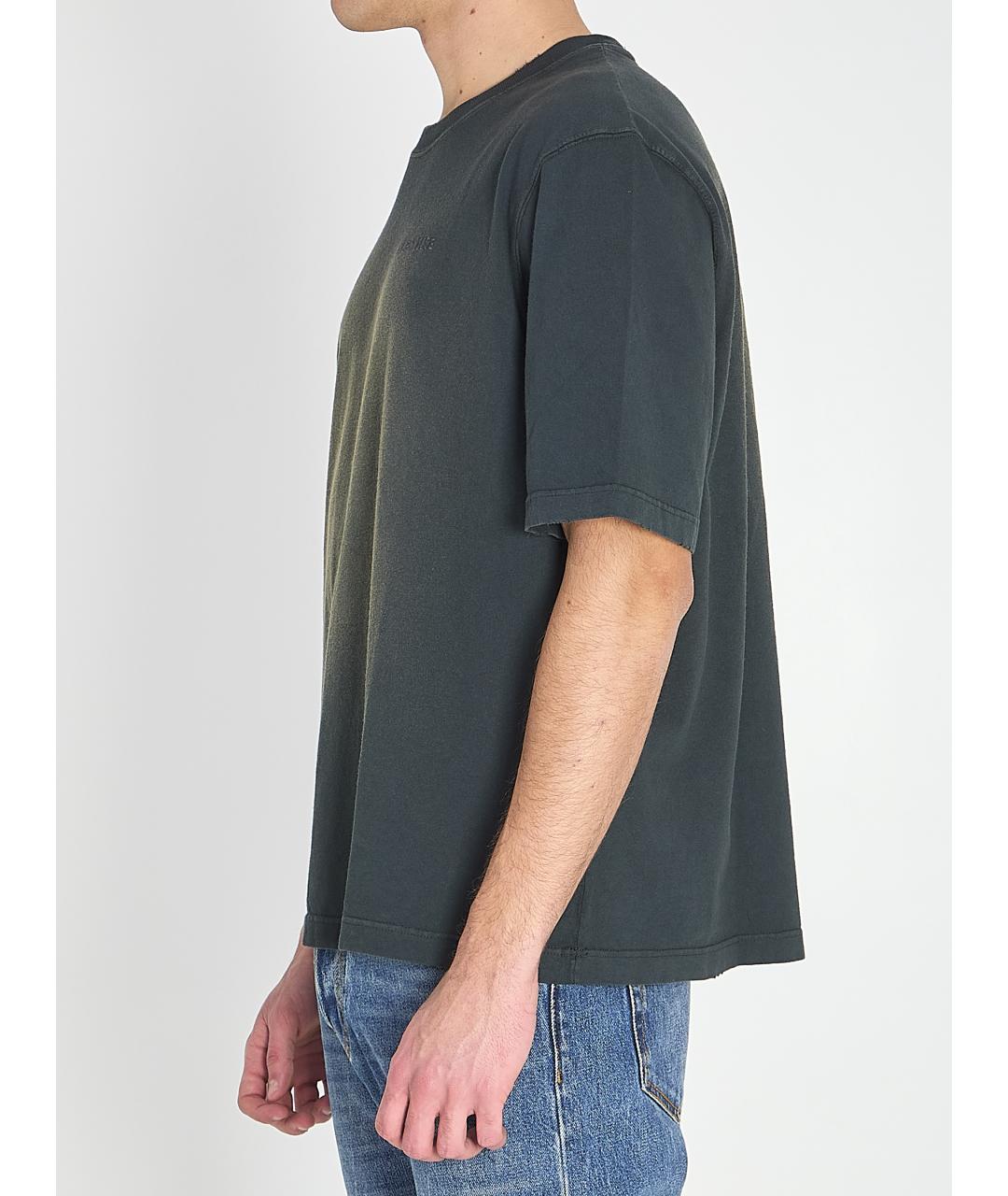 GOLDEN GOOSE DELUXE BRAND Черная хлопковая футболка, фото 3