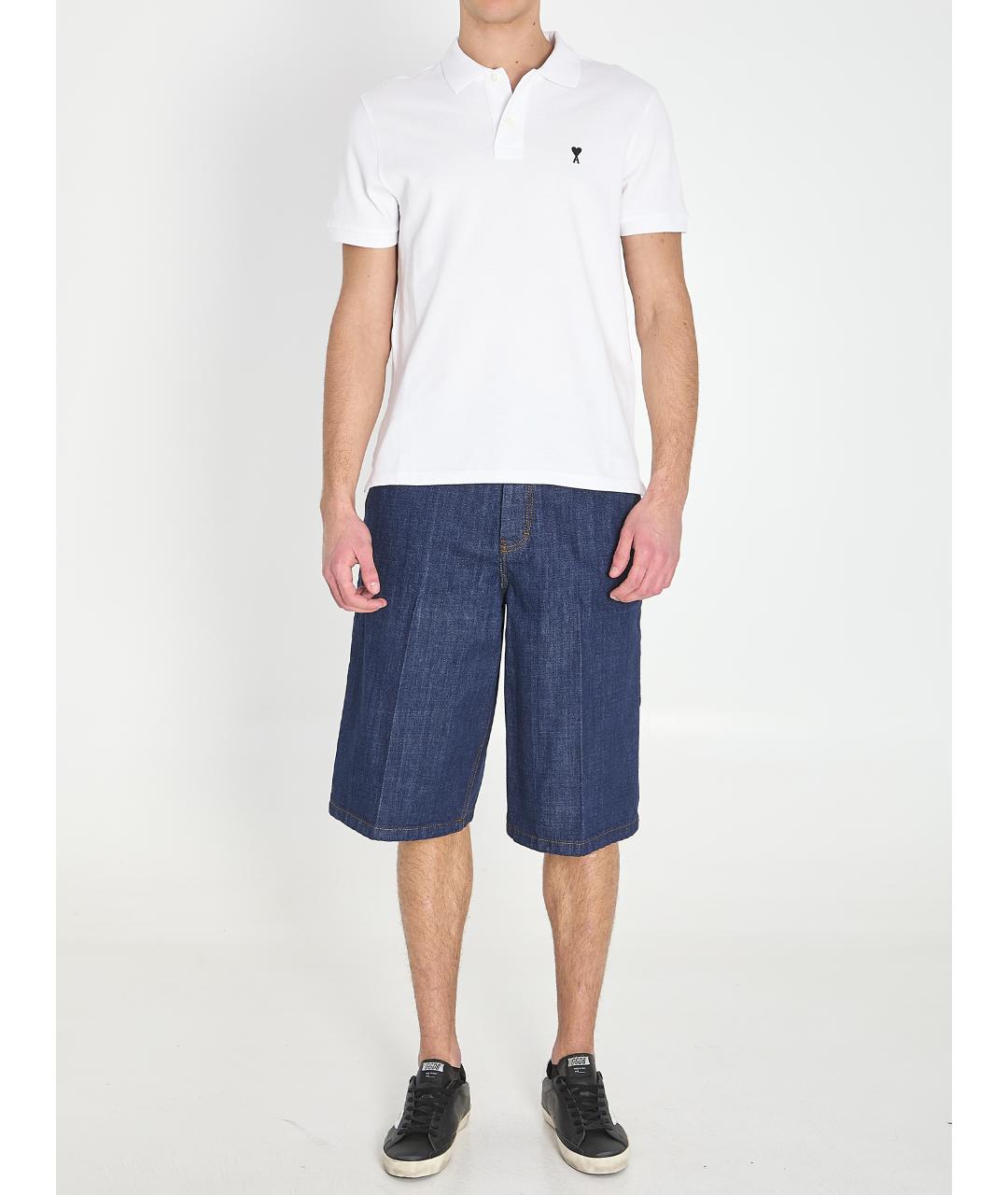 Ami Paris Белое хлопковое поло с коротким рукавом, фото 6