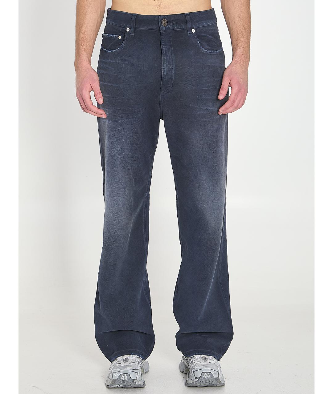 BALENCIAGA Синие хлопковые прямые джинсы, фото 2