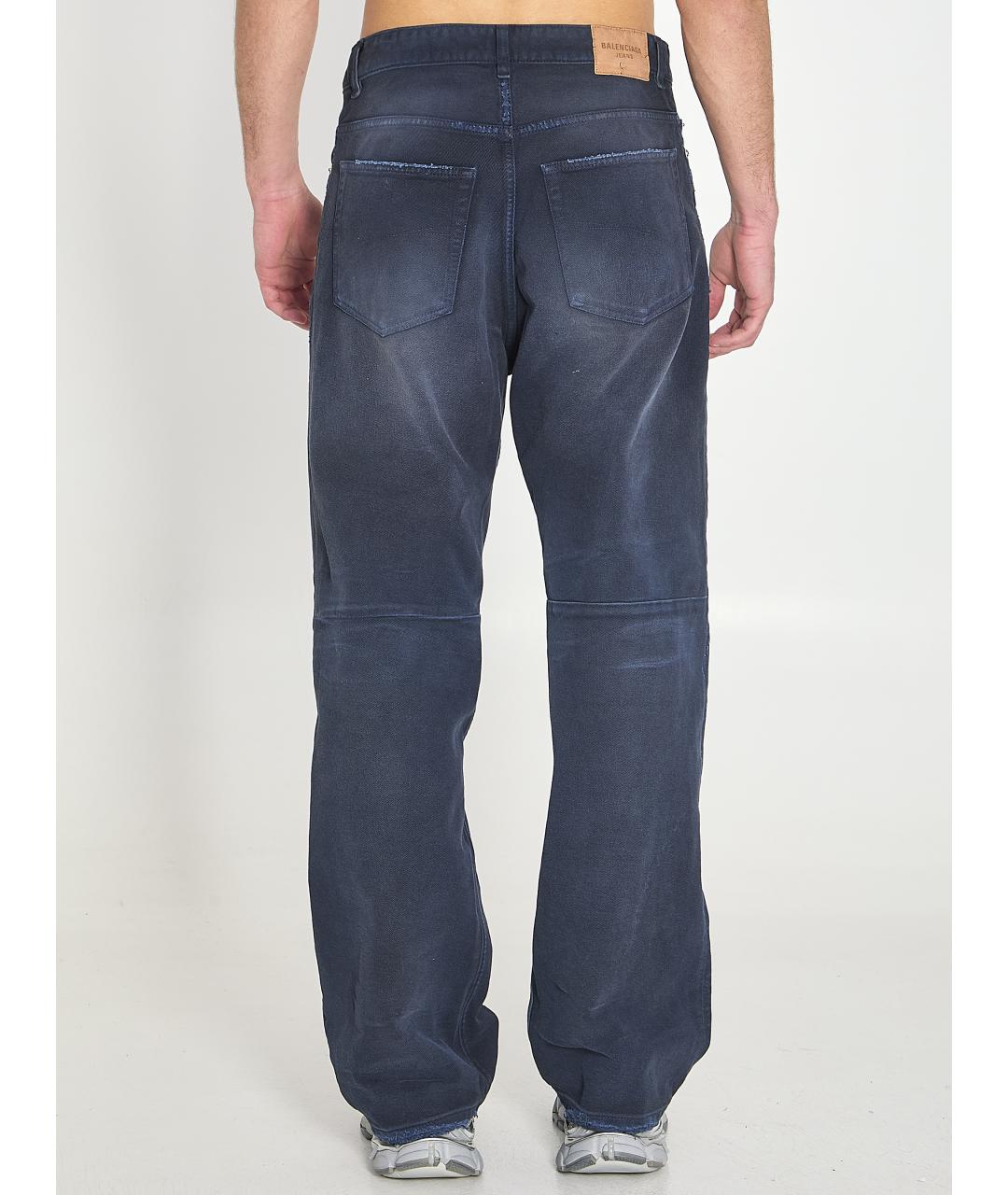 BALENCIAGA Синие хлопковые прямые джинсы, фото 5