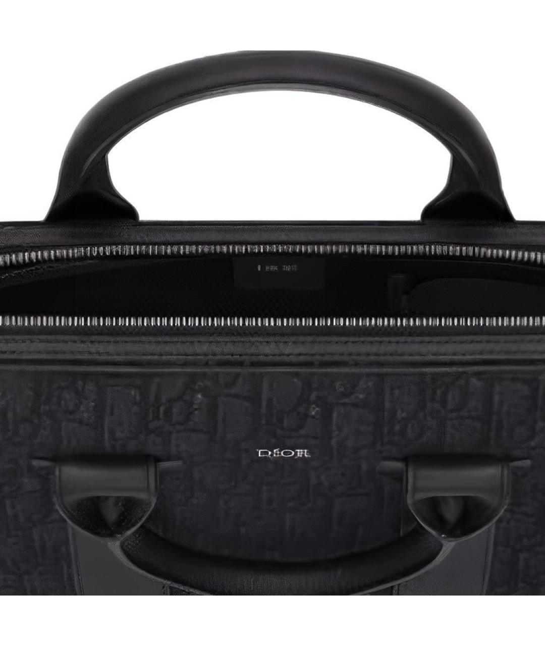 CHRISTIAN DIOR Черная кожаная сумка с короткими ручками, фото 5