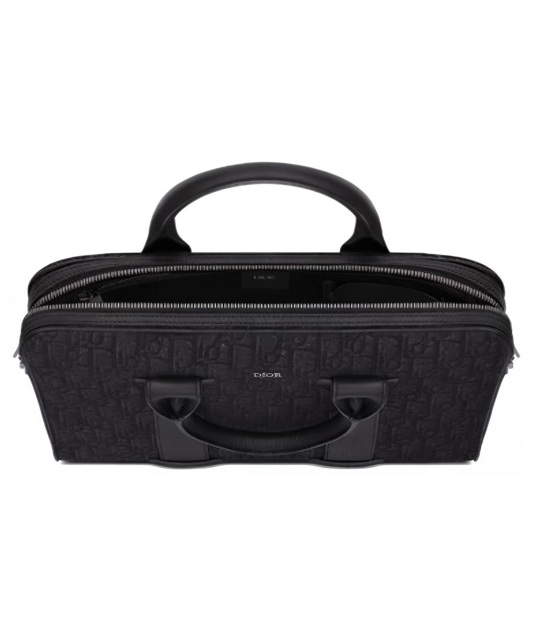 CHRISTIAN DIOR Черная кожаная сумка с короткими ручками, фото 3