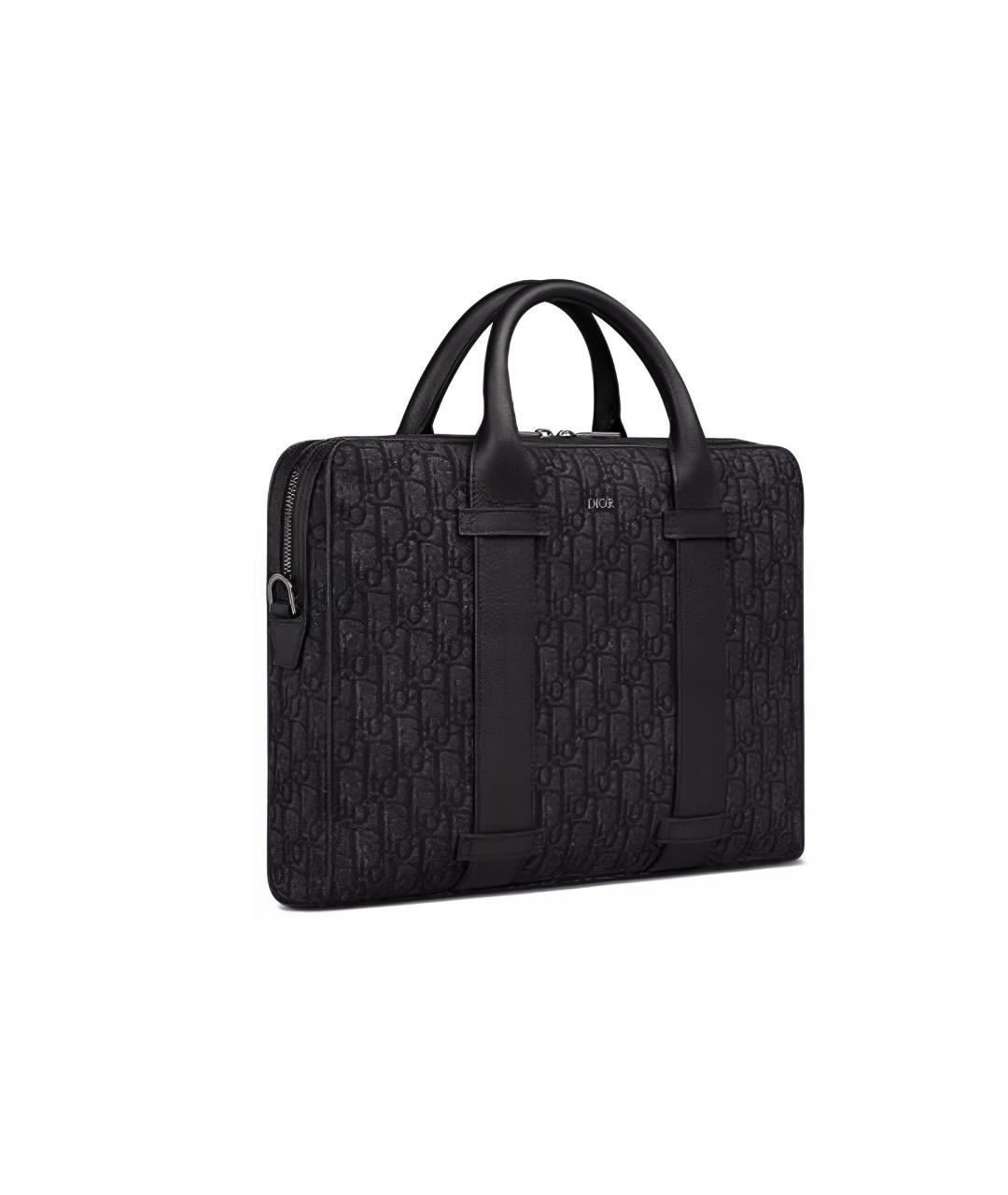 CHRISTIAN DIOR Черная кожаная сумка с короткими ручками, фото 2