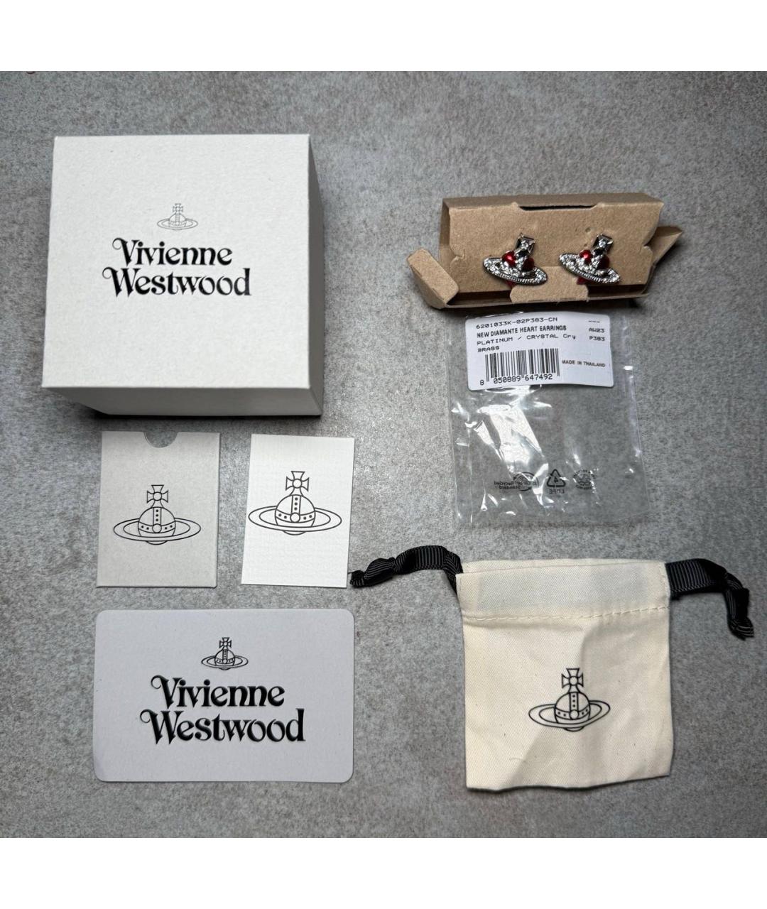 VIVIENNE WESTWOOD Красные латунные серьги, фото 8