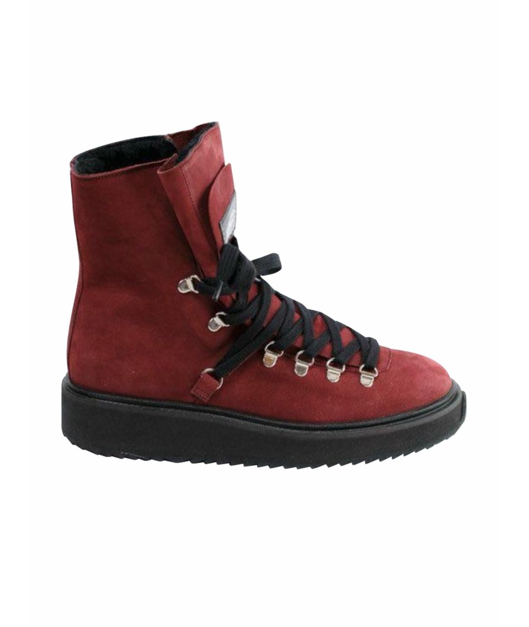 KENZO Бордовые замшевые ботинки, фото 1